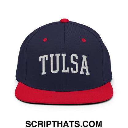 Tulsa II Varsity Letterman Block Snapback Hat Navy Red