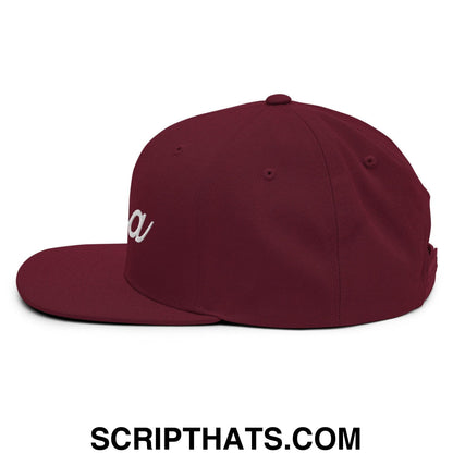 Tulsa II Vintage Sports Script Snapback Hat Maroon