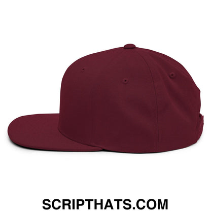 Tulsa Letter T Vintage Sports Script Snapback Hat Maroon