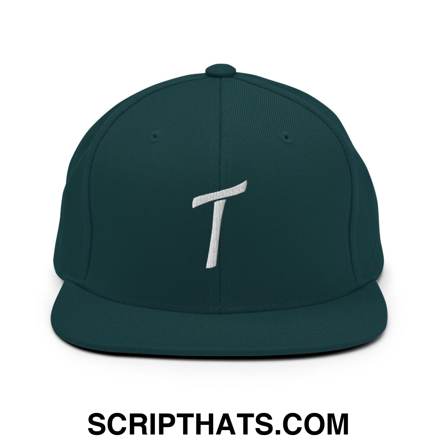 Tulsa Letter T Vintage Sports Script Snapback Hat Spruce