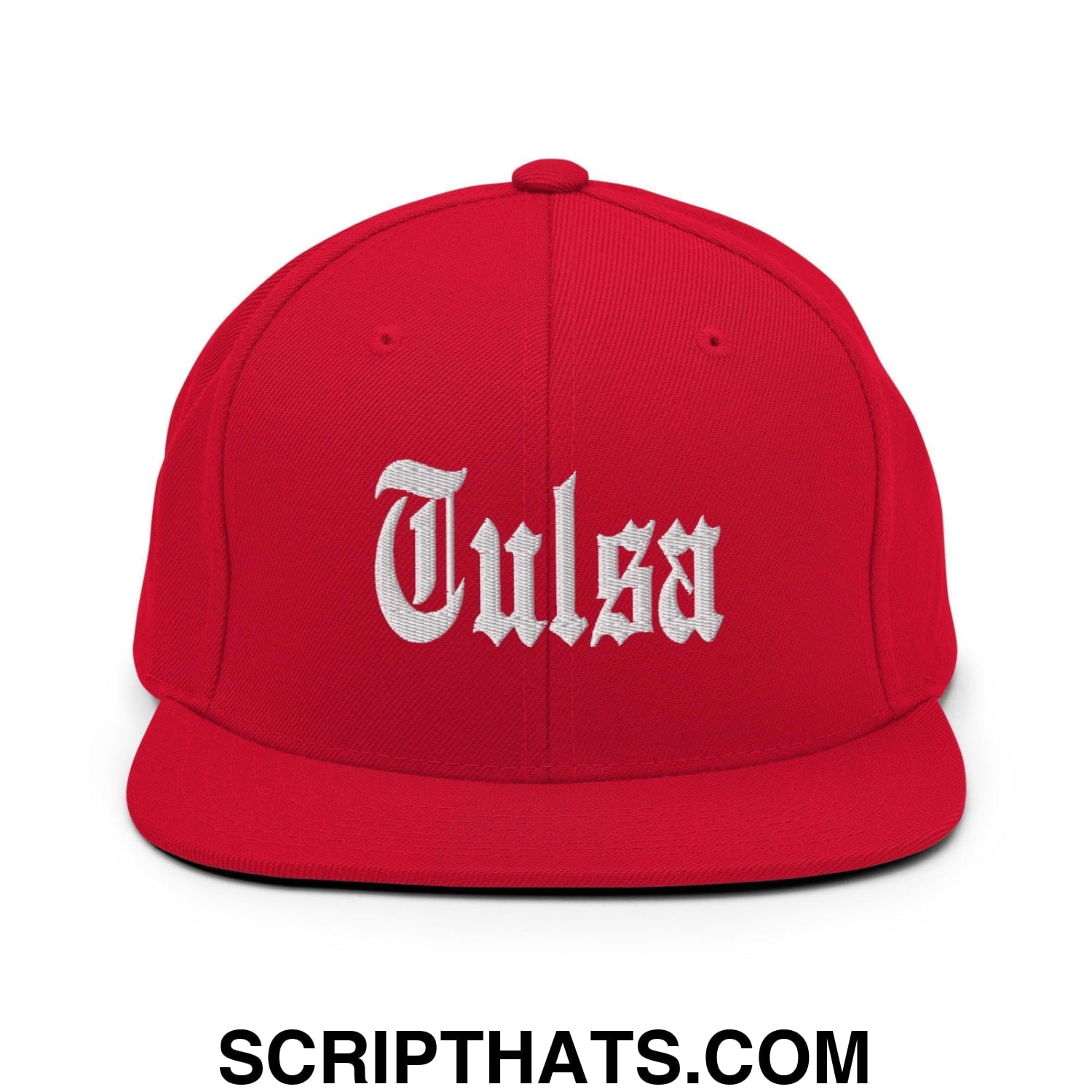 Tulsa OG Old English Snapback Hat Red