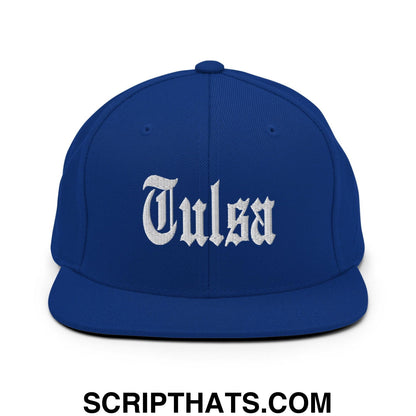 Tulsa OG Old English Snapback Hat Royal Blue
