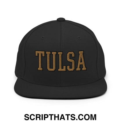 Tulsa Soccer Varsity Letterman Block Snapback Hat Black