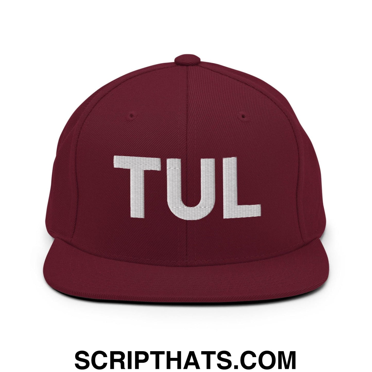 Tulsa TUL Vintage Block Snapback Hat Maroon