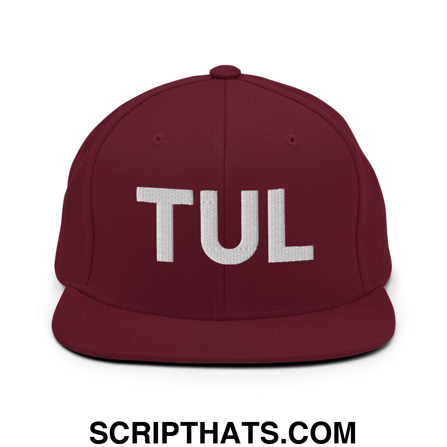 Tulsa TUL Vintage Block Snapback Hat Maroon