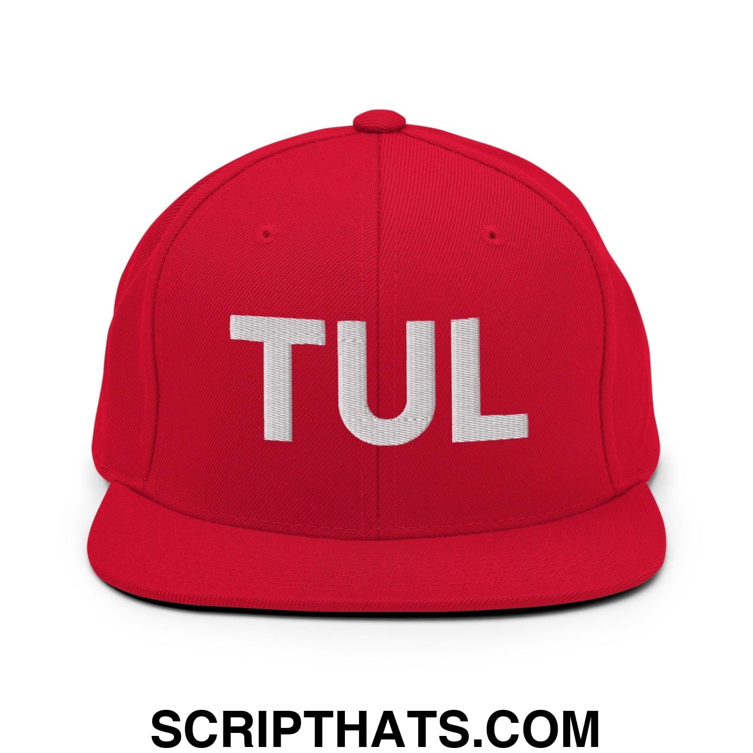 Tulsa TUL Vintage Block Snapback Hat Red