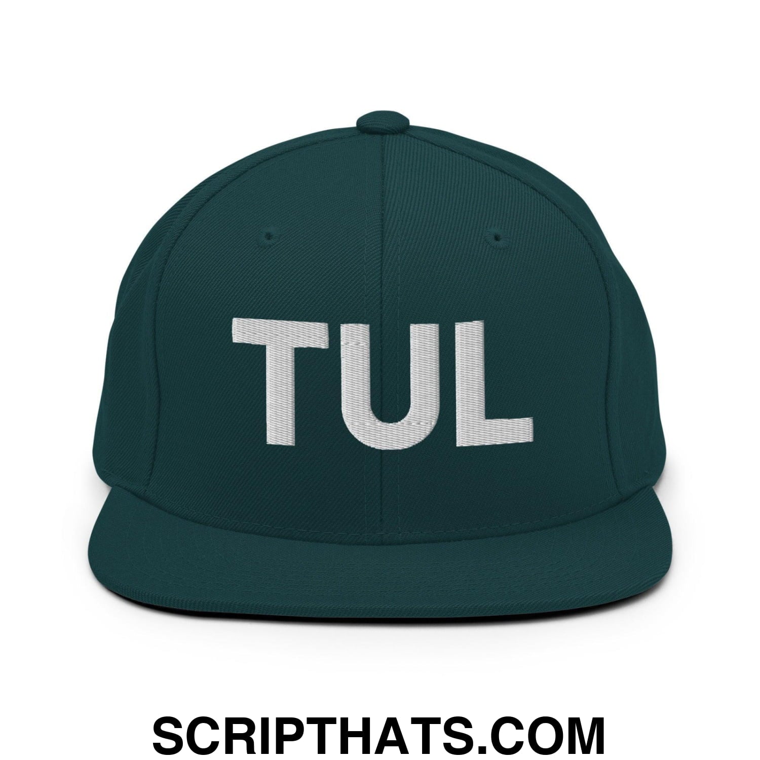 Tulsa TUL Vintage Block Snapback Hat Spruce