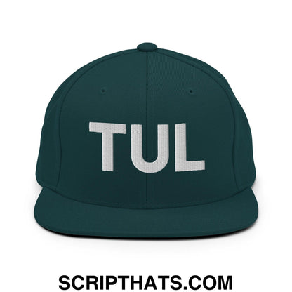 Tulsa TUL Vintage Block Snapback Hat Spruce