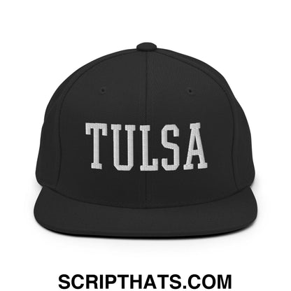 Tulsa Varsity Letterman Block Snapback Hat Black