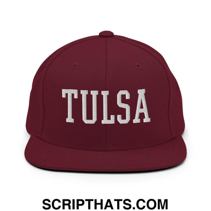 Tulsa Varsity Letterman Block Snapback Hat Maroon