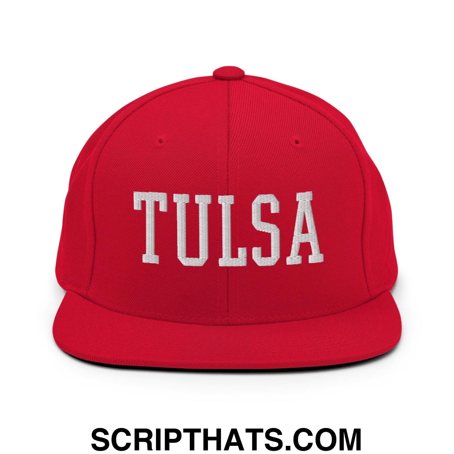 Tulsa Varsity Letterman Block Snapback Hat Red
