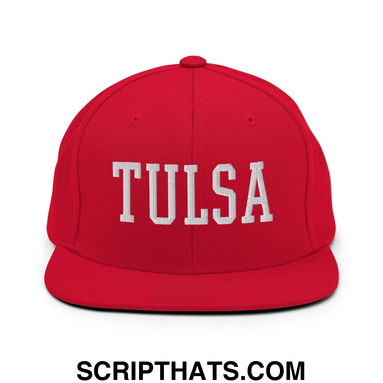 Tulsa Varsity Letterman Block Snapback Hat Red