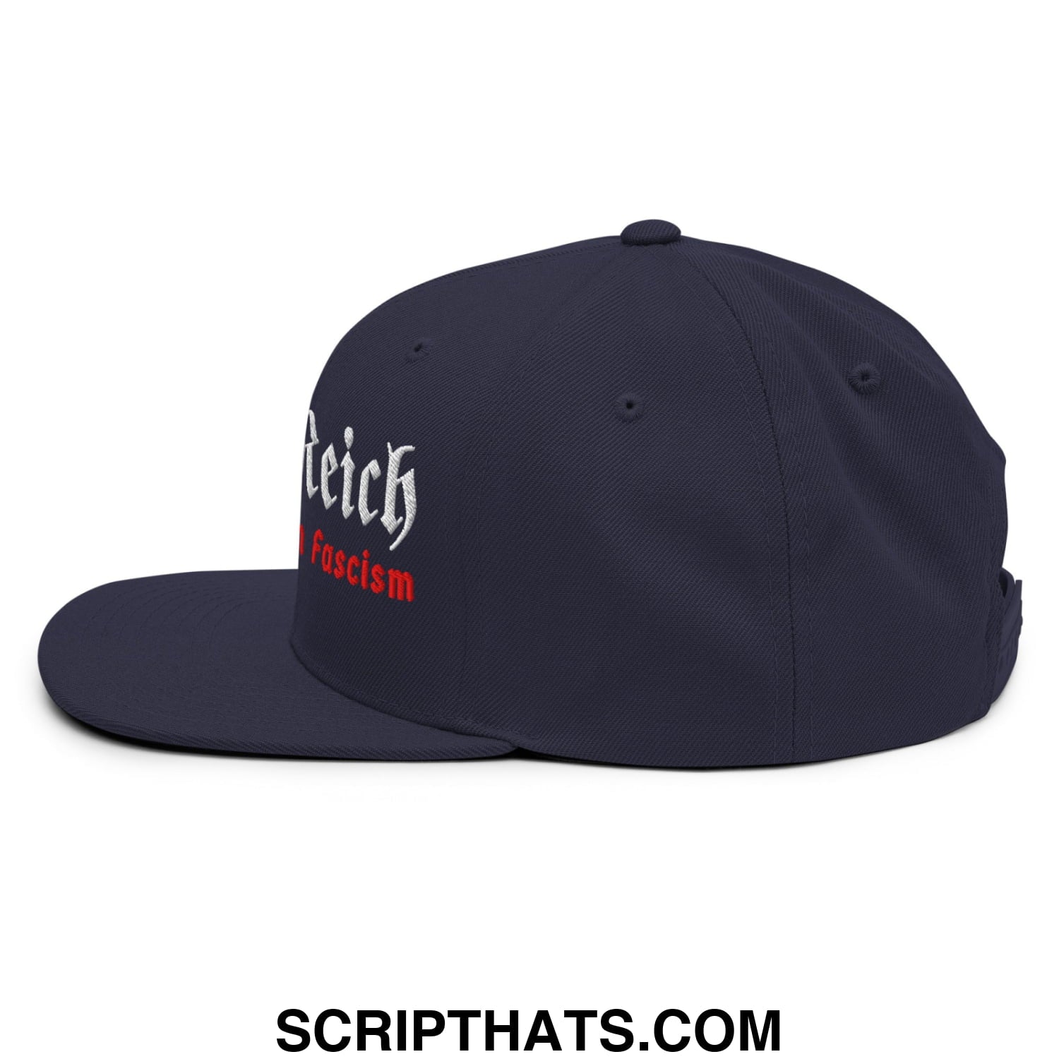 Turd Reich Resist American Fascism Embroidered Flat Bill Brim Snapback Hat Navy