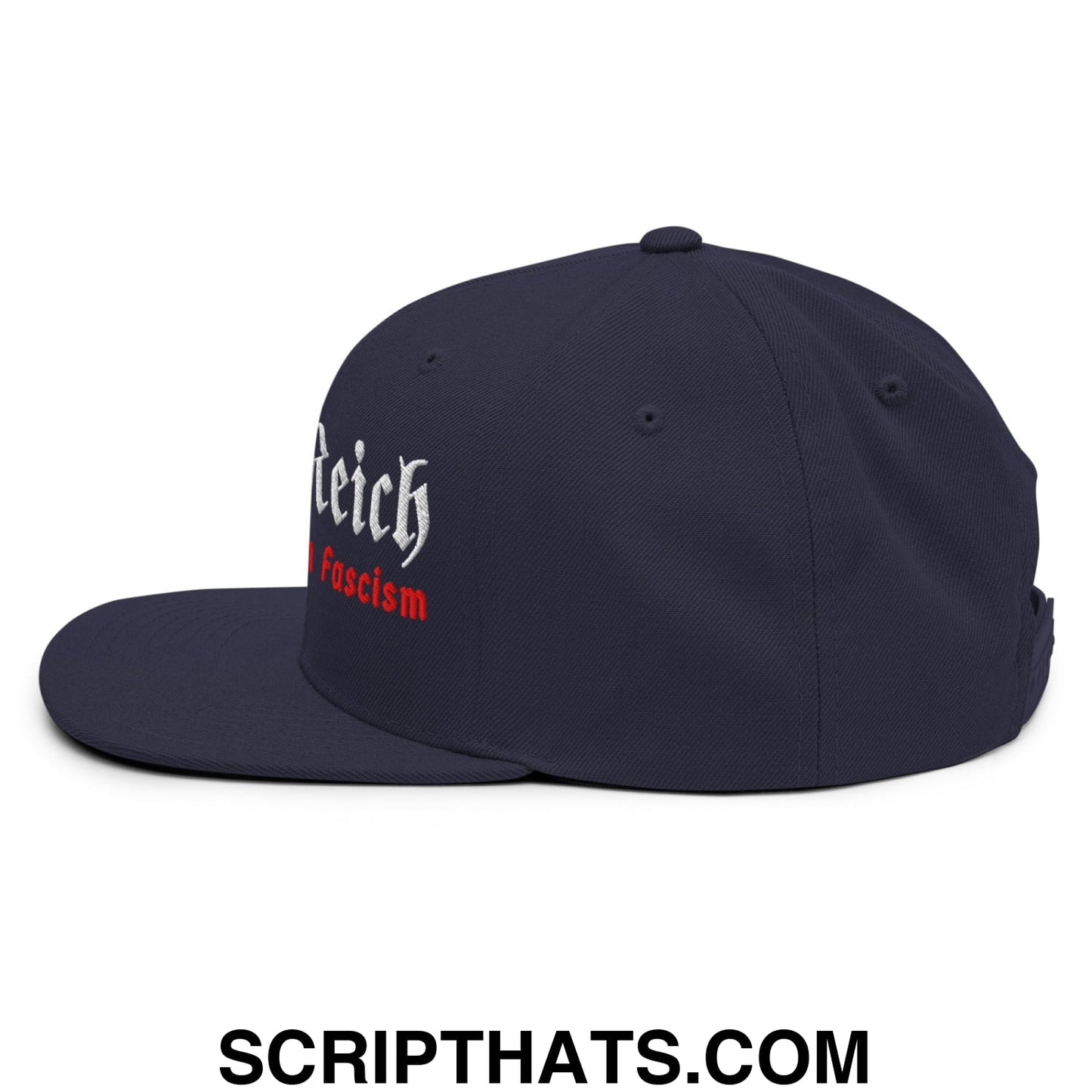 Turd Reich Resist American Fascism Embroidered Flat Bill Brim Snapback Hat Navy