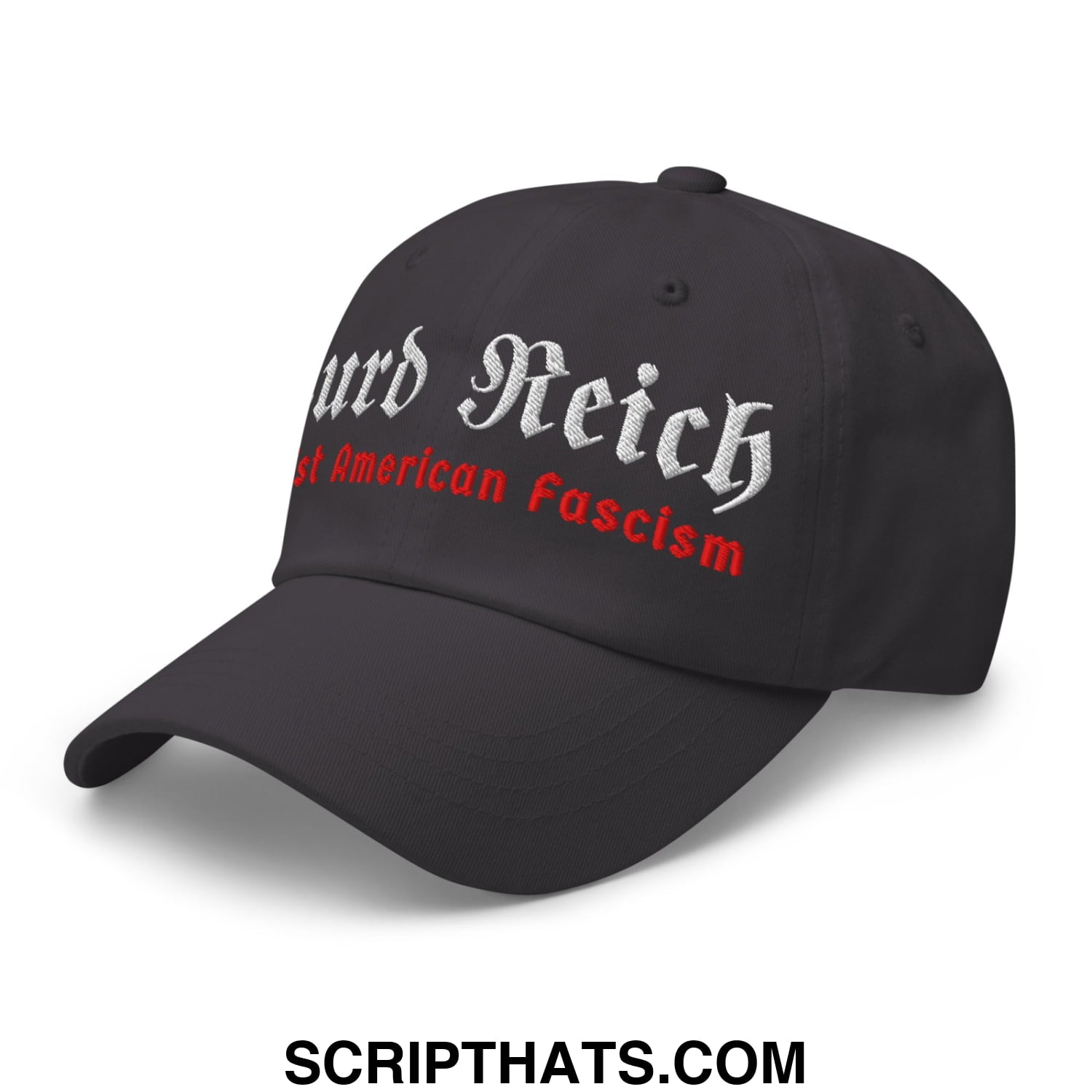 Turd Reich Resist American Fascism Embroidered Unstructured Dad Hat Dark Grey