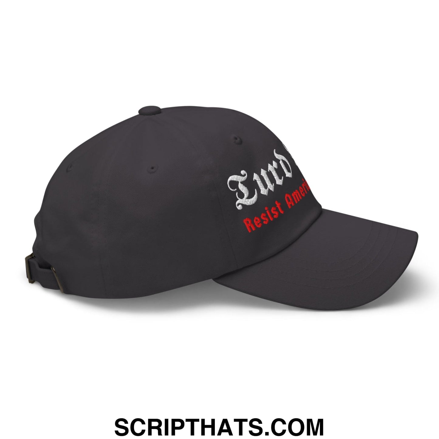 Turd Reich Resist American Fascism Embroidered Unstructured Dad Hat Dark Grey