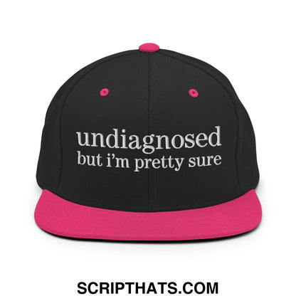 undiagnosed but i'm pretty sure Embroidered Flat Bill Brim Snapback Hat Black Neon Pink