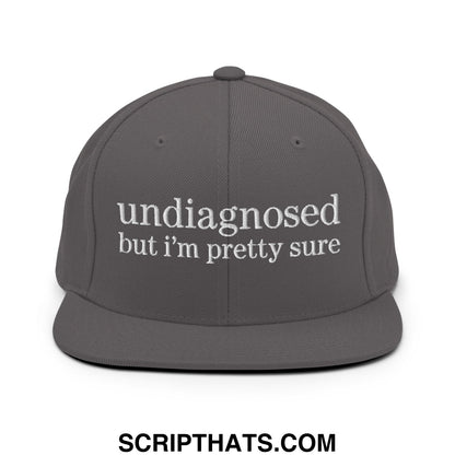 undiagnosed but i'm pretty sure Embroidered Flat Bill Brim Snapback Hat Dark Grey