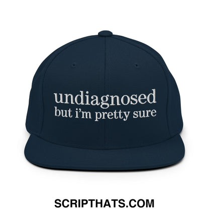 undiagnosed but i'm pretty sure Embroidered Flat Bill Brim Snapback Hat Dark Navy