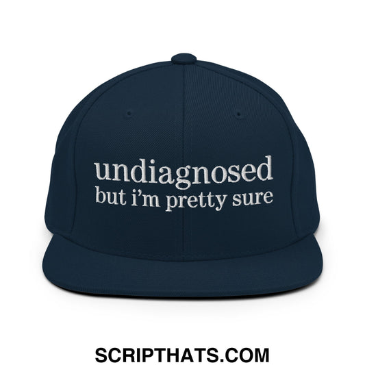 undiagnosed but i'm pretty sure Embroidered Flat Bill Brim Snapback Hat Dark Navy