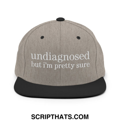 undiagnosed but i'm pretty sure Embroidered Flat Bill Brim Snapback Hat Heather Black