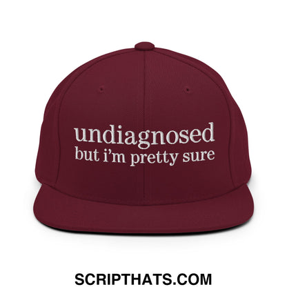 undiagnosed but i'm pretty sure Embroidered Flat Bill Brim Snapback Hat Maroon