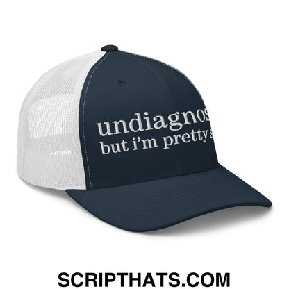 undiagnosed but i'm pretty sure Embroidered Mesh Trucker Hat Navy White