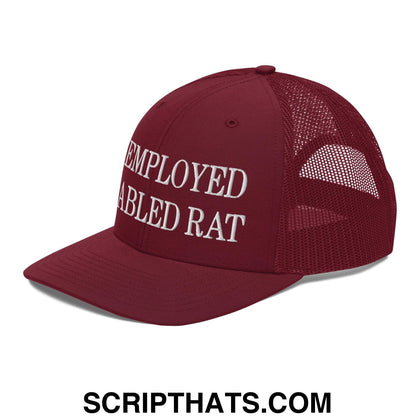 Unemployed Disabled Rat Embroidered Classic Mesh Trucker Hat Cardinal