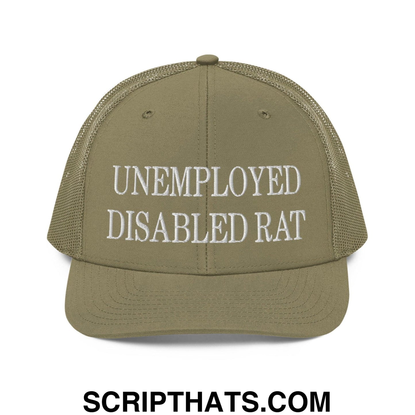 Unemployed Disabled Rat Embroidered Classic Mesh Trucker Hat Loden