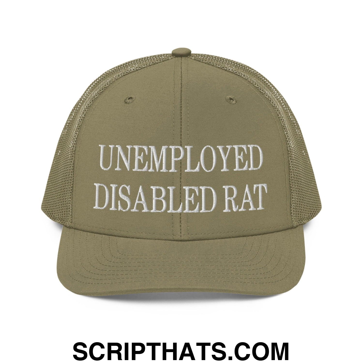 Unemployed Disabled Rat Embroidered Classic Mesh Trucker Hat Loden