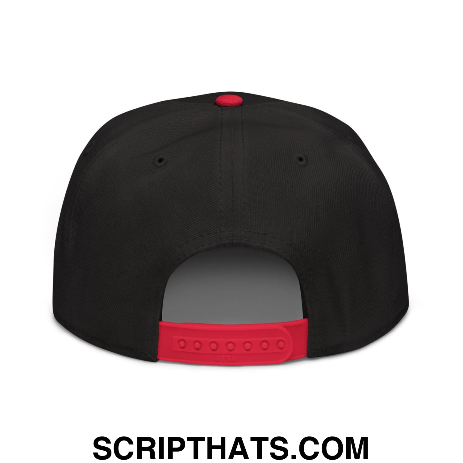 Unemployed Disabled Rat Embroidered Flat Brim Bill Snapback Hat Red Black Black