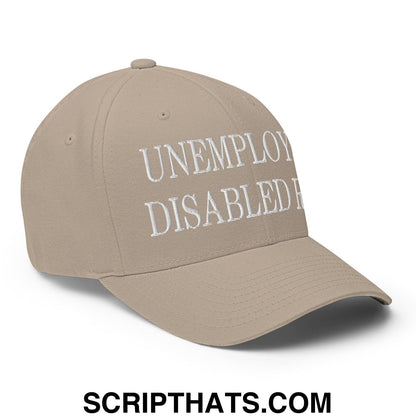 Unemployed Disabled Rat Embroidered Stretch Fit Baseball Hat Khaki