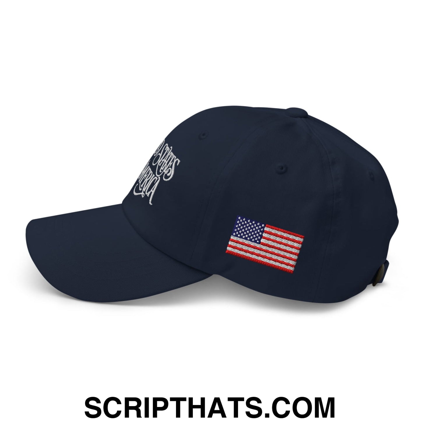 United States of America Embroidered Unstructured Dad Hat Navy