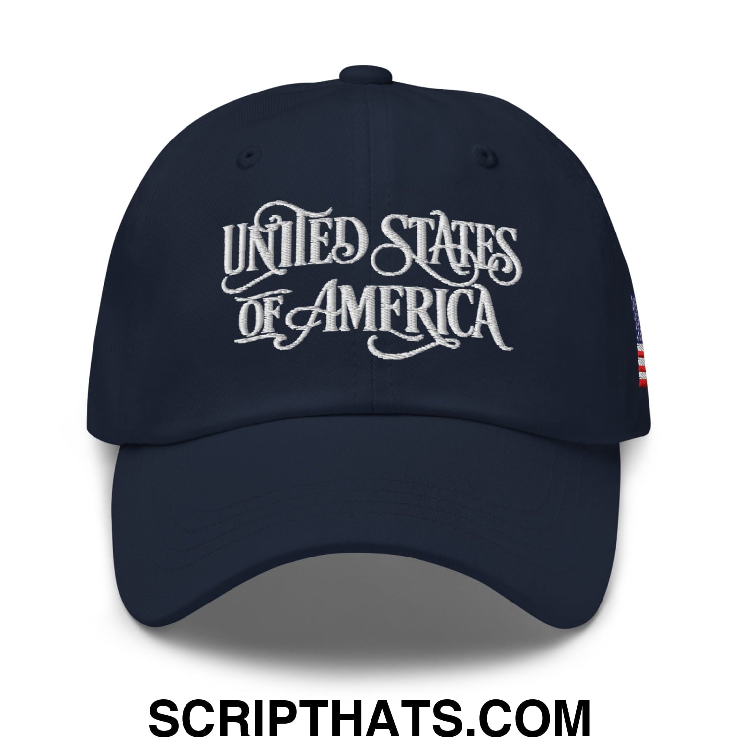 United States of America Embroidered Unstructured Dad Hat Navy