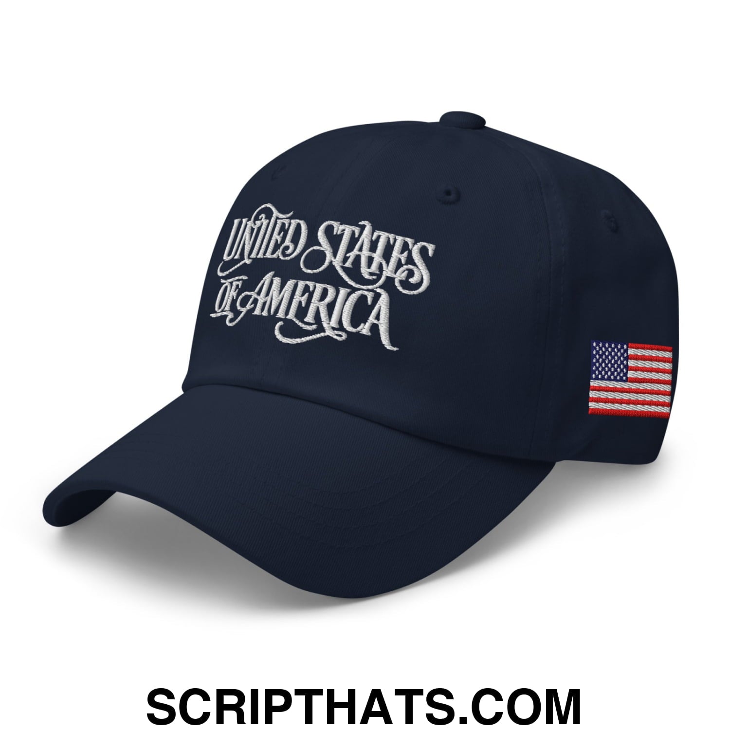 United States of America Embroidered Unstructured Dad Hat Navy
