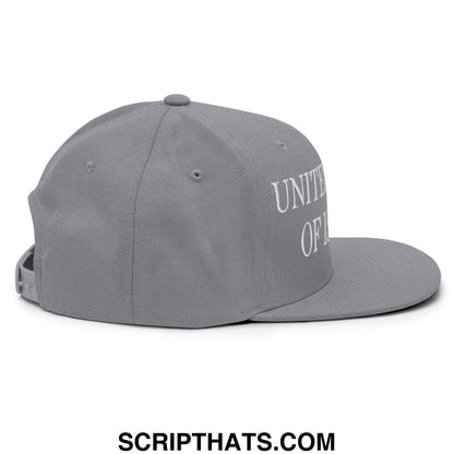 United States of Israel Embroidered Flat Bill Brim Snapback Hat Silver