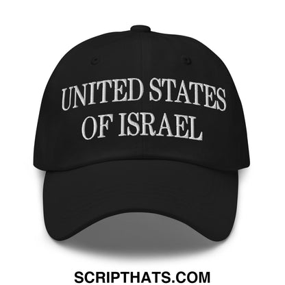 United States of Israel Embroidered Unstructured Dad Hat Black