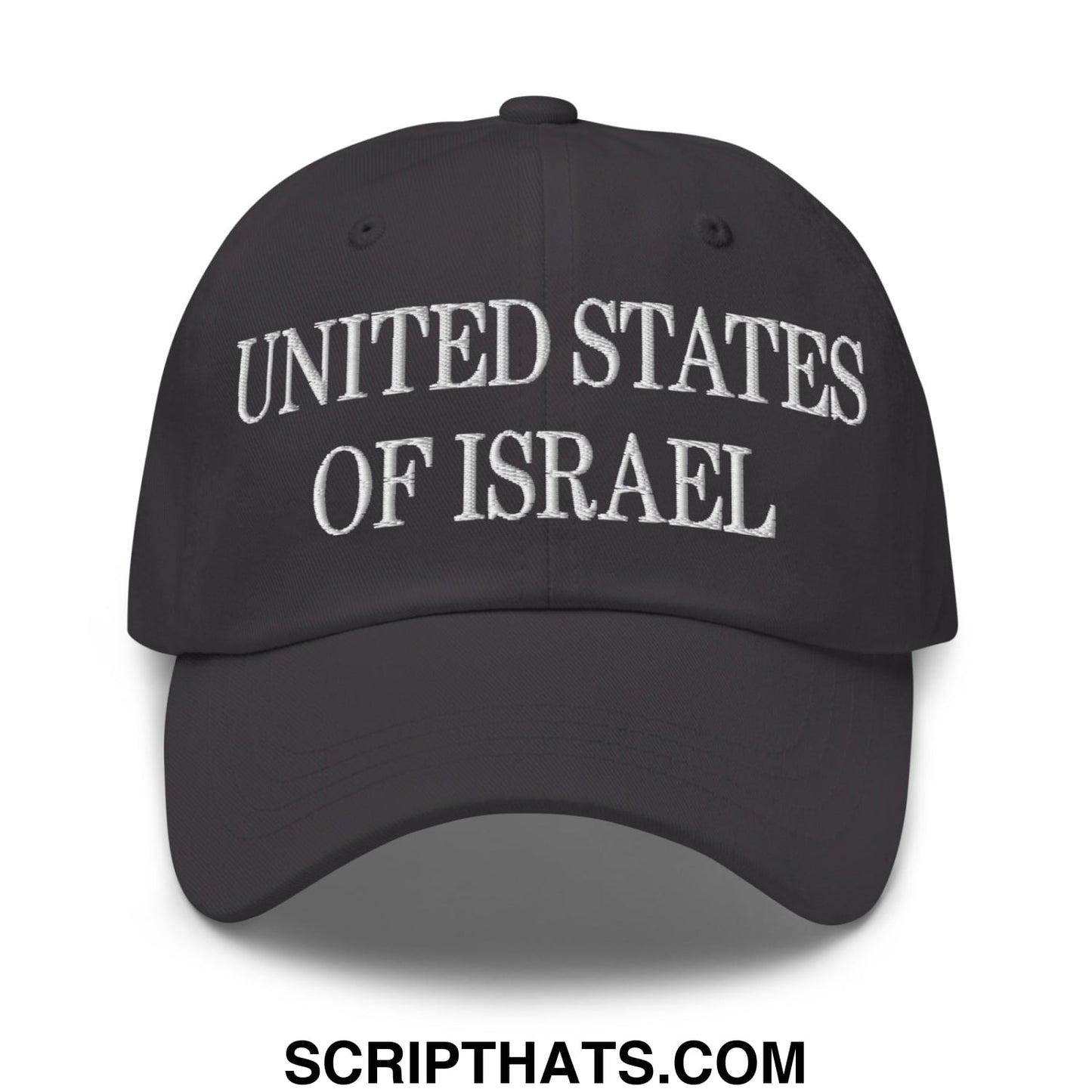 United States of Israel Embroidered Unstructured Dad Hat Dark Grey