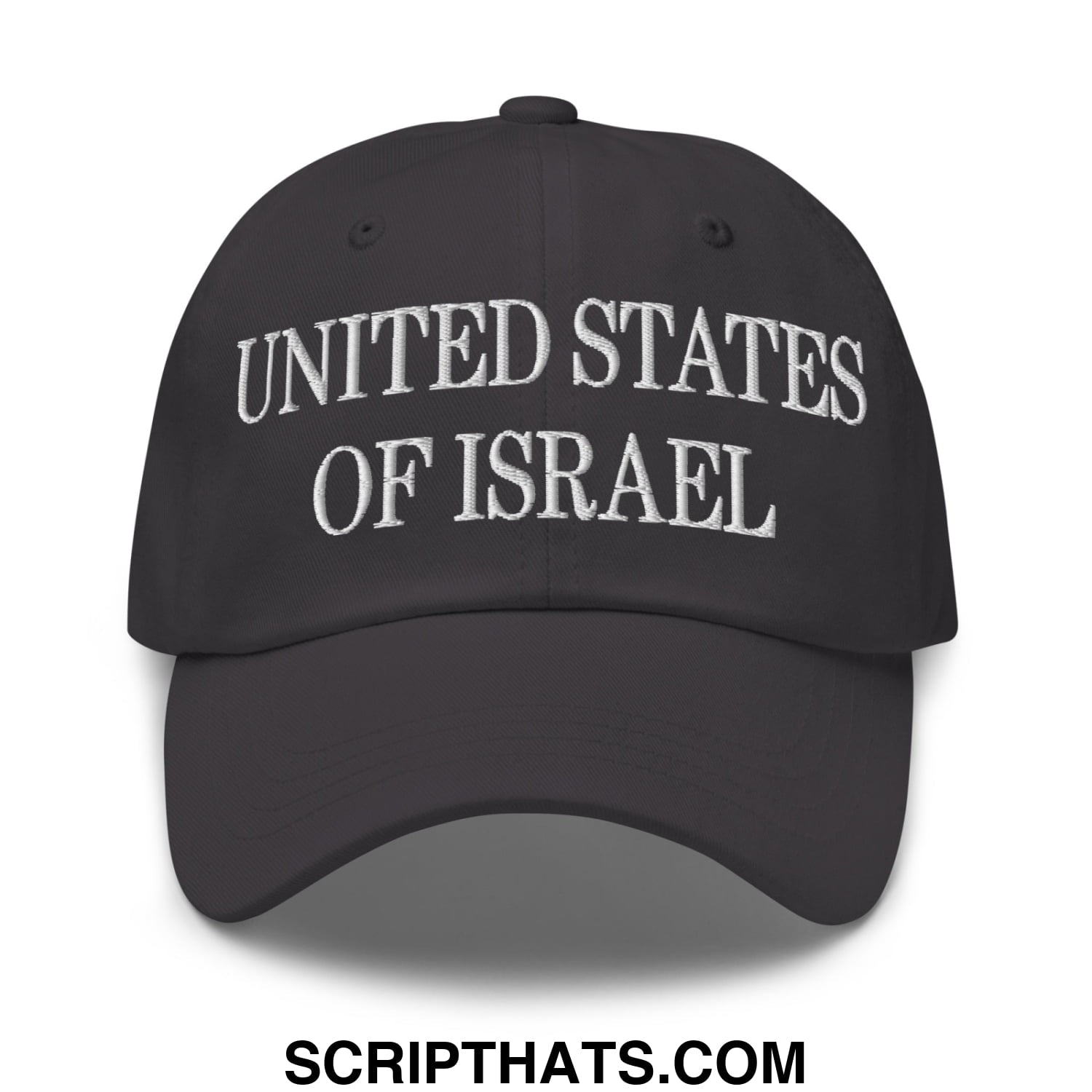 United States of Israel Embroidered Unstructured Dad Hat Dark Grey