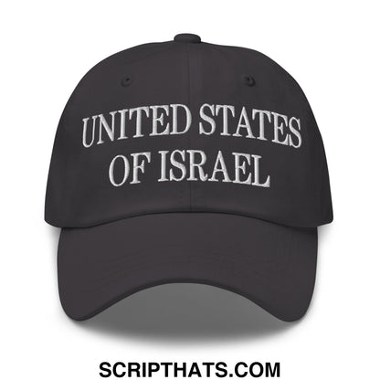 United States of Israel Embroidered Unstructured Dad Hat Dark Grey