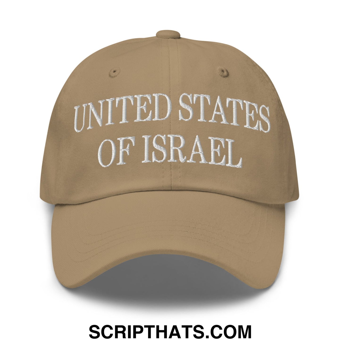 United States of Israel Embroidered Unstructured Dad Hat Khaki