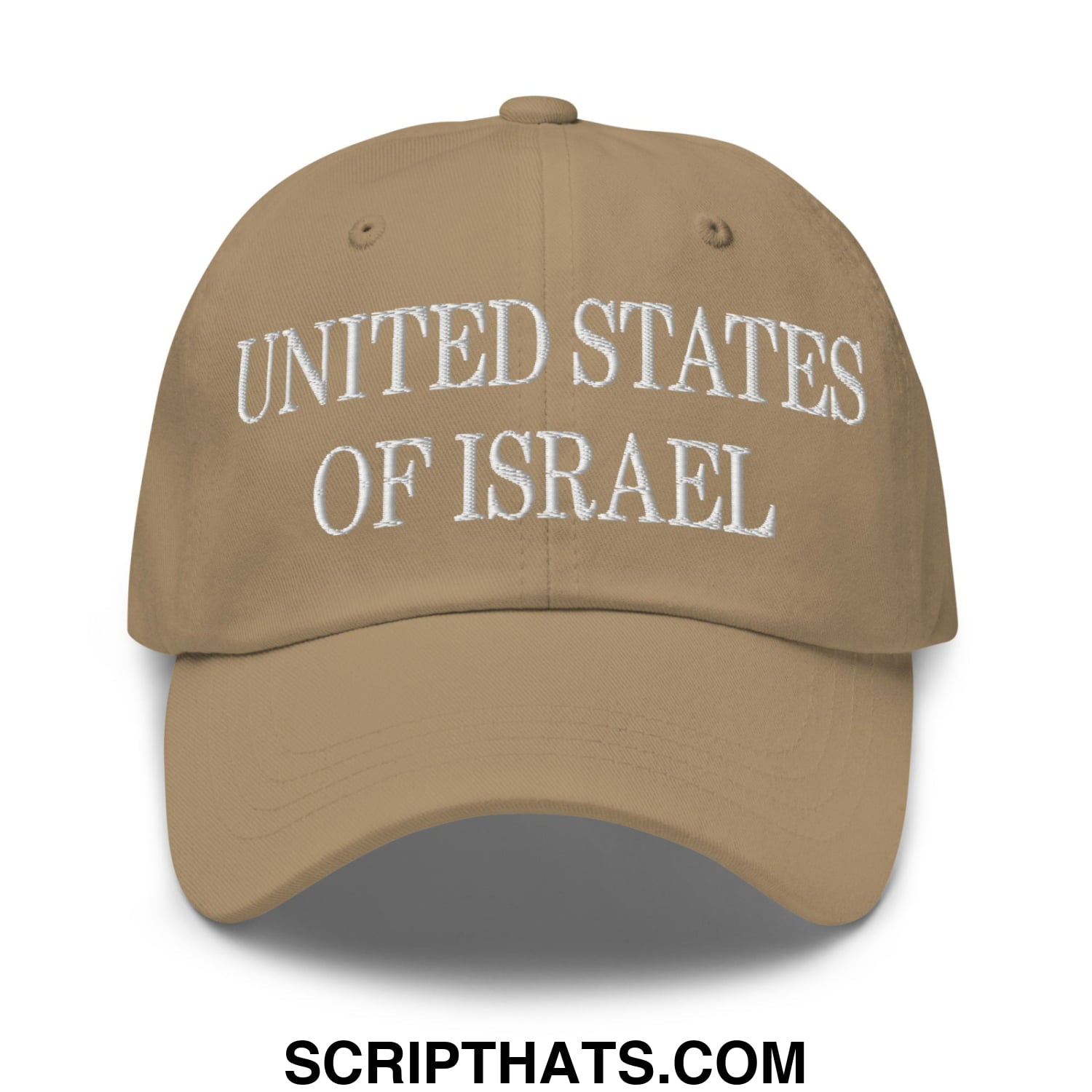 United States of Israel Embroidered Unstructured Dad Hat Khaki