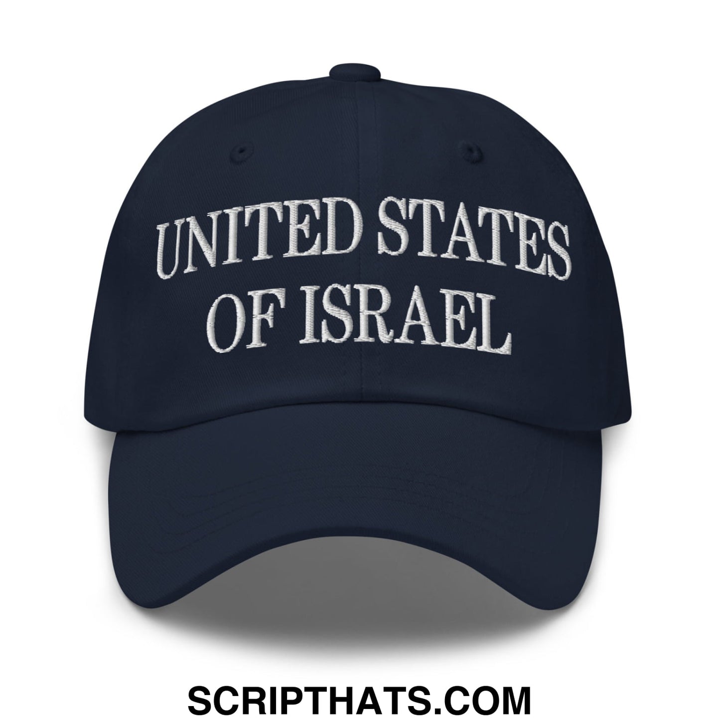 United States of Israel Embroidered Unstructured Dad Hat Navy