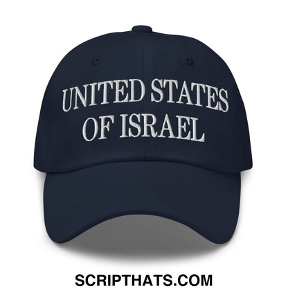 United States of Israel Embroidered Unstructured Dad Hat Navy