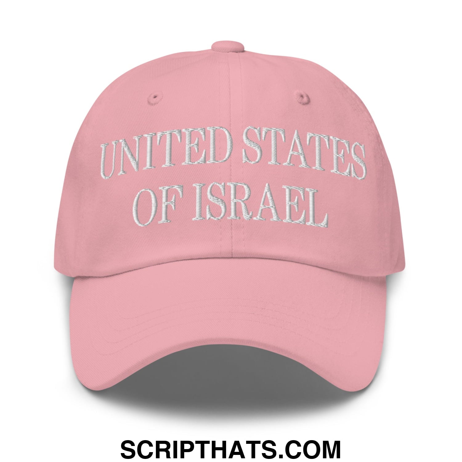 United States of Israel Embroidered Unstructured Dad Hat Pink