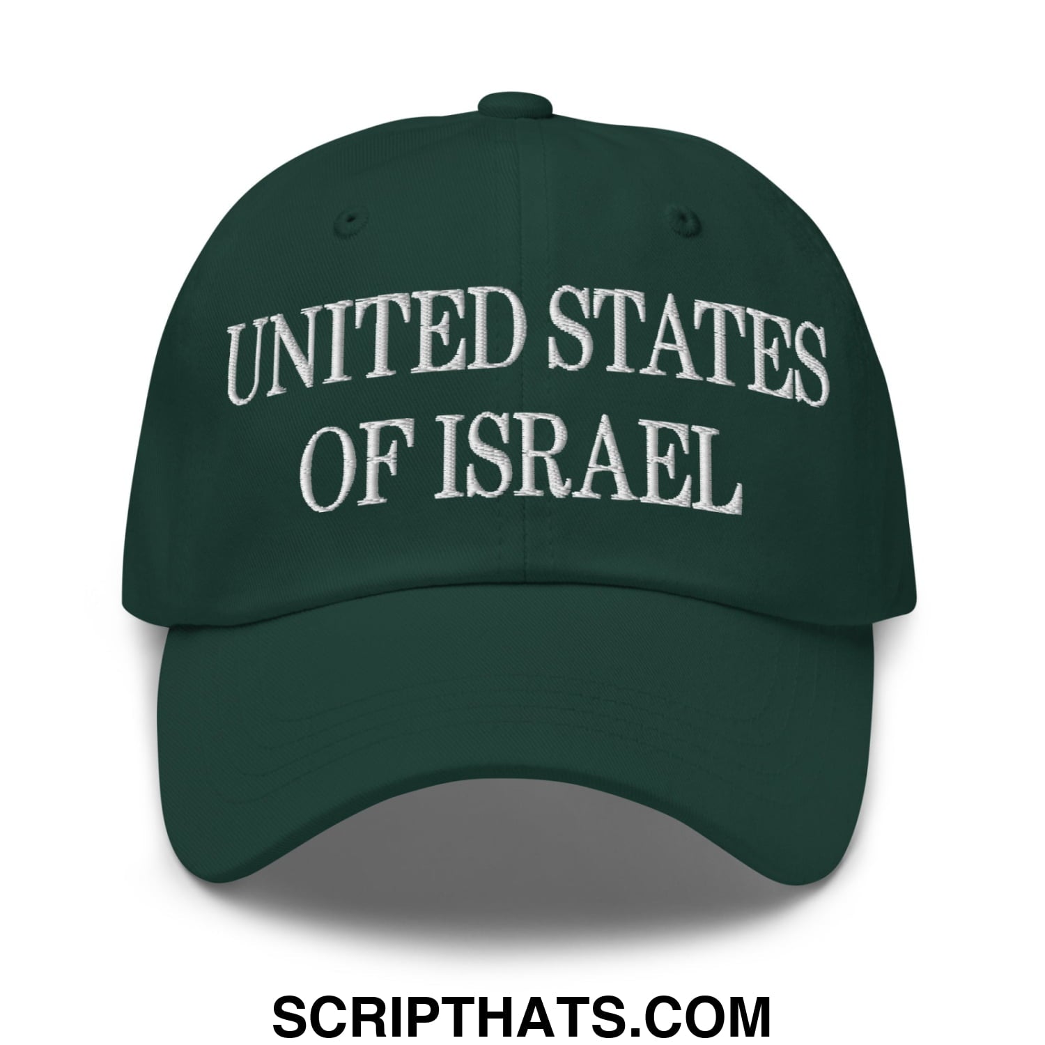 United States of Israel Embroidered Unstructured Dad Hat Spruce