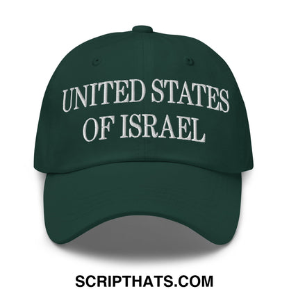 United States of Israel Embroidered Unstructured Dad Hat Spruce
