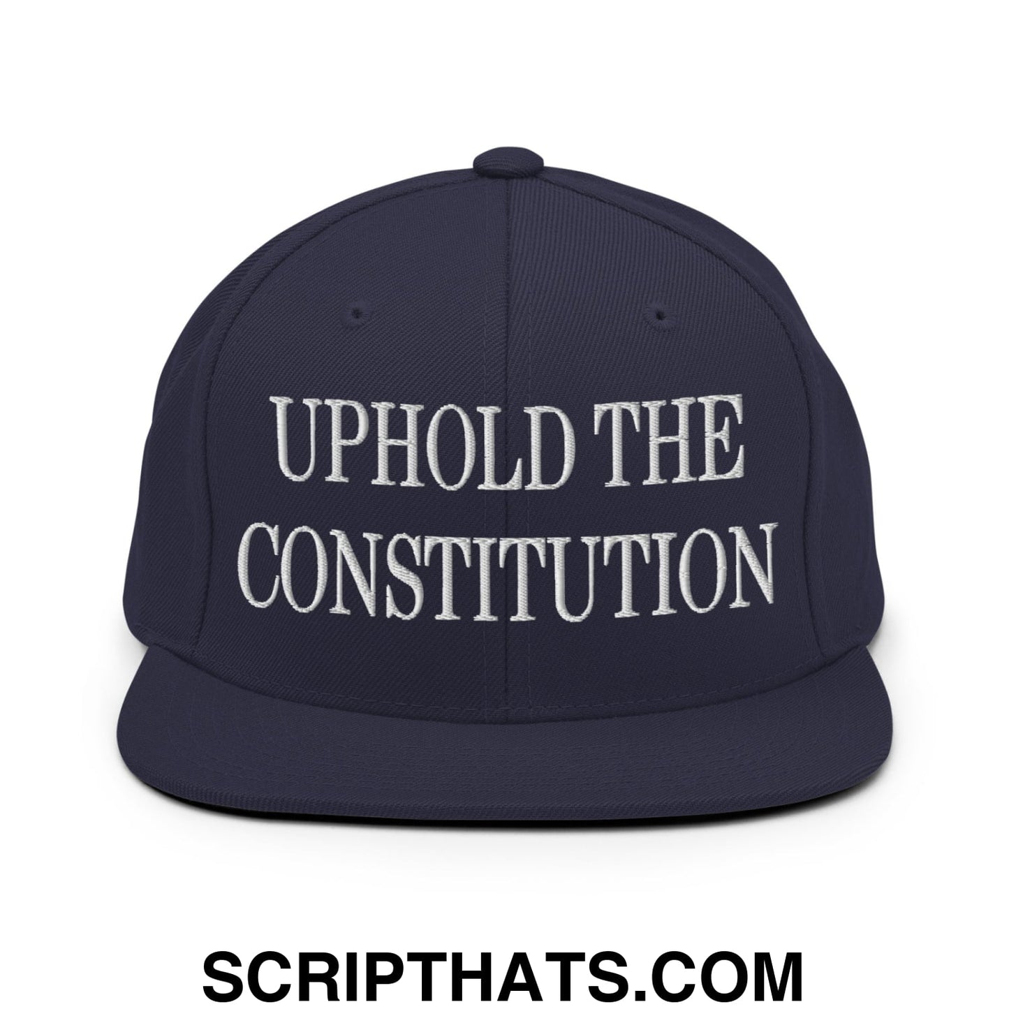 Uphold The Constitution Embroidered Flat Bill Brim Snapback Hat Navy