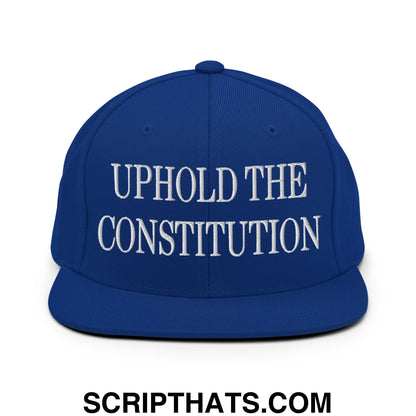 Uphold The Constitution Embroidered Flat Bill Brim Snapback Hat Royal Blue