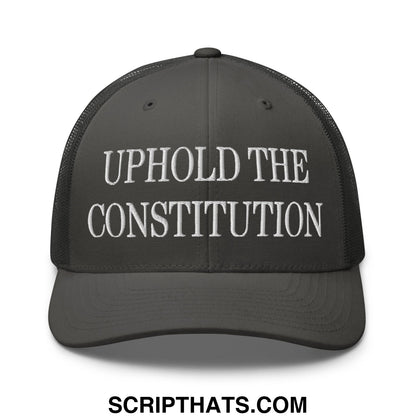 Uphold The Constitution Embroidered Mesh Trucker Hat Charcoal